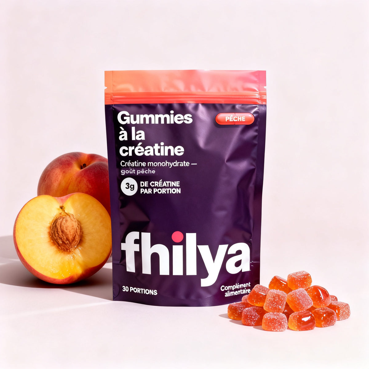 Gummies à la créatine Fhilya goût Pêche